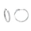 Ladies 14K White Gold 1 Inch Diamond Hoop Earrings Small 0.9ct -Fashion Accessories Shop ladies 14k gold round diamond hoop earrings 09ct mainwh