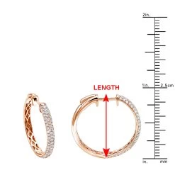 Ladies 14K White Gold 1 Inch Diamond Hoop Earrings Small 0.9ct -Fashion Accessories Shop ladies 14k gold round diamond hoop earrings 09ct rulerro