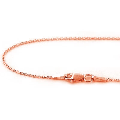 Ladies Solid 14K Rose Gold Chain 16-18 In 1mm 3 Ladies Solid 14K Rose Gold Chain 16-18 In 1mm