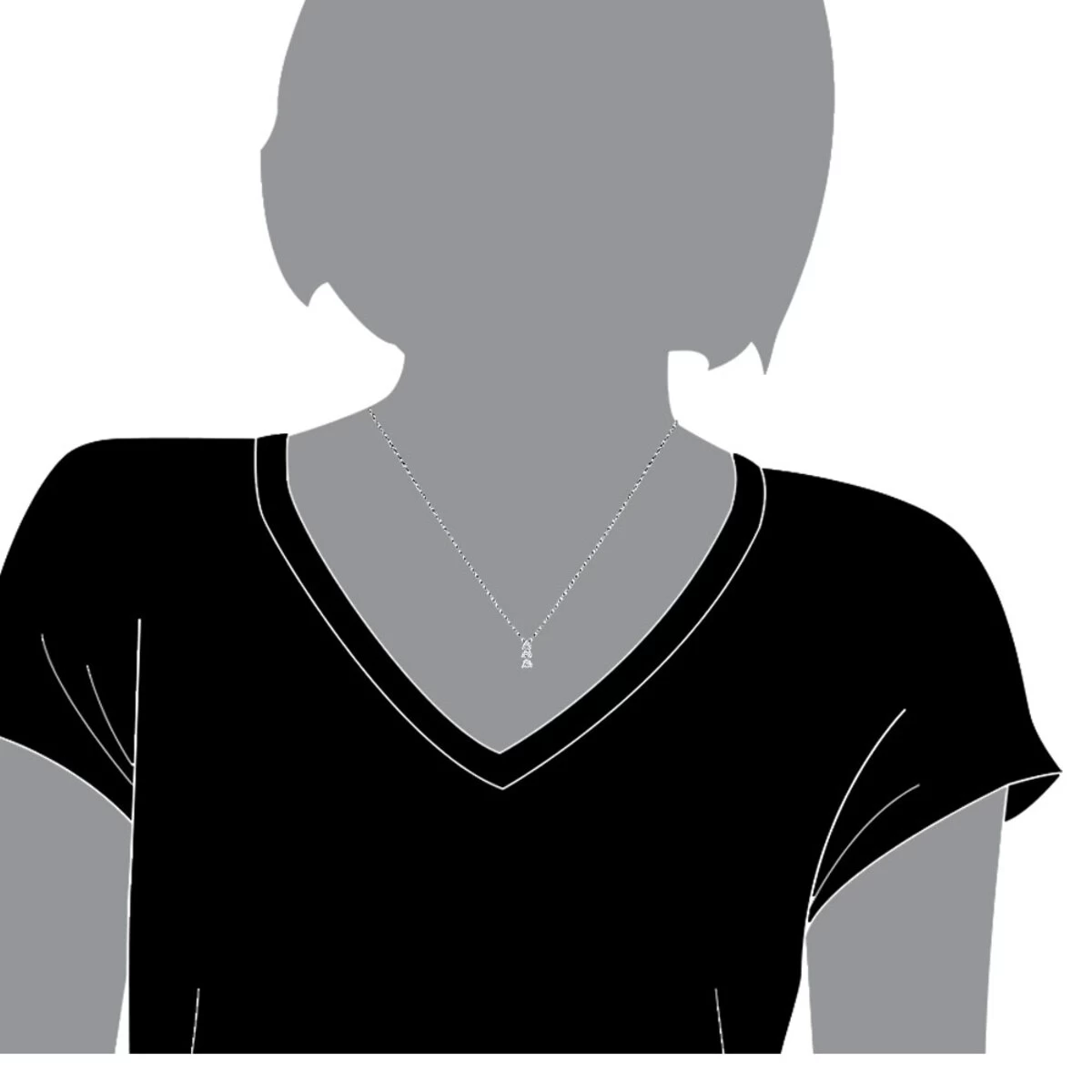 Ladies 3 Stone Diamond Pendant 14K White Gold Journey G VS Diamonds 0.45ct 7 Ladies 3 Stone Diamond Pendant 14K White Gold Journey G VS Diamonds 0.45ct - Image 5