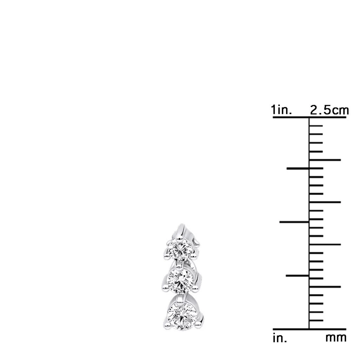 Ladies 3 Stone Diamond Pendant 14K White Gold Journey G VS Diamonds 0.45ct 8 Ladies 3 Stone Diamond Pendant 14K White Gold Journey G VS Diamonds 0.45ct - Image 6