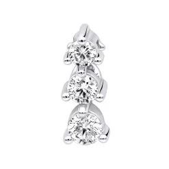 Ladies 3 Stone Diamond Pendant 14K White Gold Journey G VS Diamonds 0.45ct