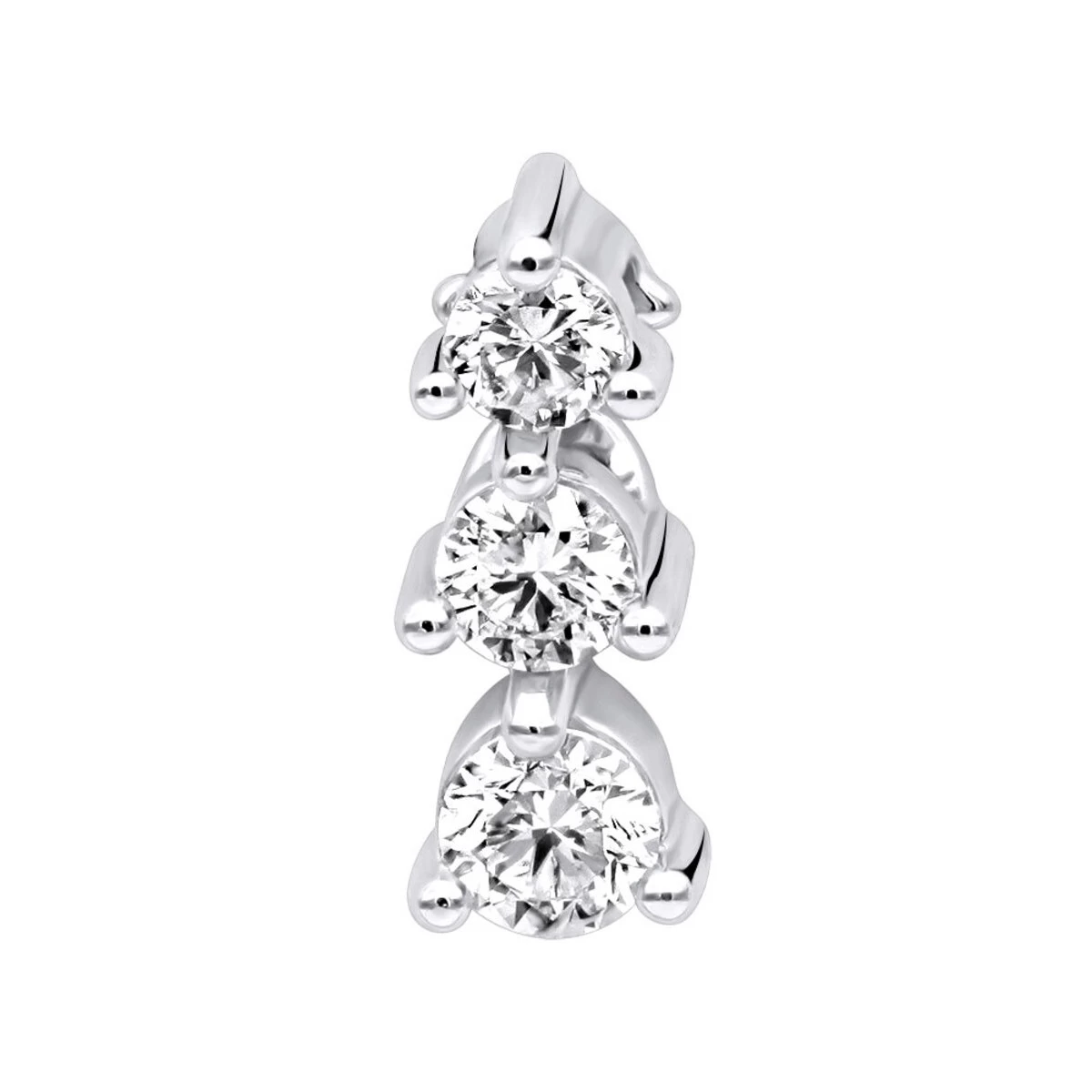 Ladies 3 Stone Diamond Pendant 14K White Gold Journey G VS Diamonds 0.45ct 3 Ladies 3 Stone Diamond Pendant 14K White Gold Journey G VS Diamonds 0.45ct