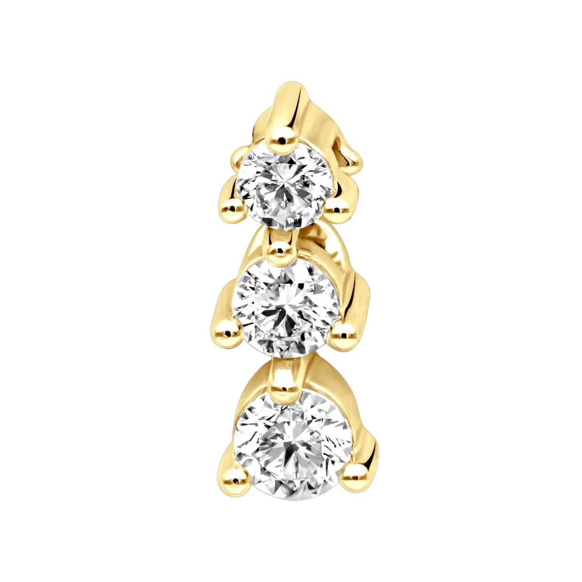 Ladies 3 Stone Diamond Pendant 14K White Gold Journey G VS Diamonds 0.45ct 4 Ladies 3 Stone Diamond Pendant 14K White Gold Journey G VS Diamonds 0.45ct - Image 2