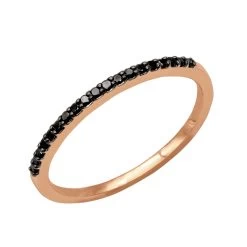 Ultra Thin Ladies Black Diamond Band Stackable 0.3ct 14K White Gold -Fashion Accessories Shop ladies black diamond band stackable 03ct 14k gold ro