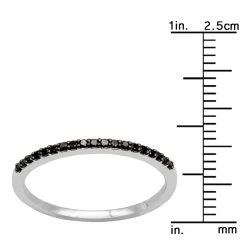 Ultra Thin Ladies Black Diamond Band Stackable 0.3ct 14K White Gold -Fashion Accessories Shop ladies black diamond band stackable 03ct 14k gold rulerwh
