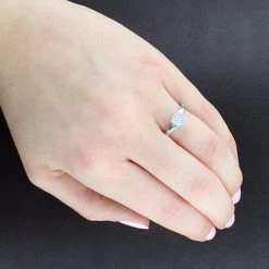 Ladies Cluster Diamond Ring 0.12ct 14K White Gold -Fashion Accessories Shop ladies cluster diamond ring 012ct 14k gold 3