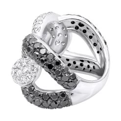 7.25ct G VS White&Black Diamond Cuban Right Hand Ring -Fashion Accessories Shop ladies cuban link rings 725ct g vs white black diamond right hand ring backwh