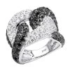7.25ct G VS White&Black Diamond Cuban Right Hand Ring -Fashion Accessories Shop ladies cuban link rings 725ct g vs white black diamond right hand ring mainwh