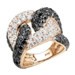 7.25ct G VS White&Black Diamond Cuban Right Hand Ring -Fashion Accessories Shop ladies cuban link rings 725ct g vs white black diamond right hand ring ro