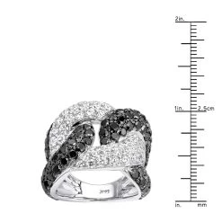 7.25ct G VS White&Black Diamond Cuban Right Hand Ring -Fashion Accessories Shop ladies cuban link rings 725ct g vs white black diamond right hand ring rulerwh