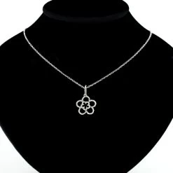 Ladies Cutout Diamond Flower Pendant 0.26ct 14K White Gold -Fashion Accessories Shop ladies cutout diamond flower pendant 026ct 14k gold 3