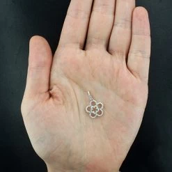 Ladies Cutout Diamond Flower Pendant 0.26ct 14K White Gold -Fashion Accessories Shop ladies cutout diamond flower pendant 026ct 14k gold 4