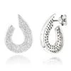 Ladies Designer Diamond Earrings 0.81ct 14K White Gold