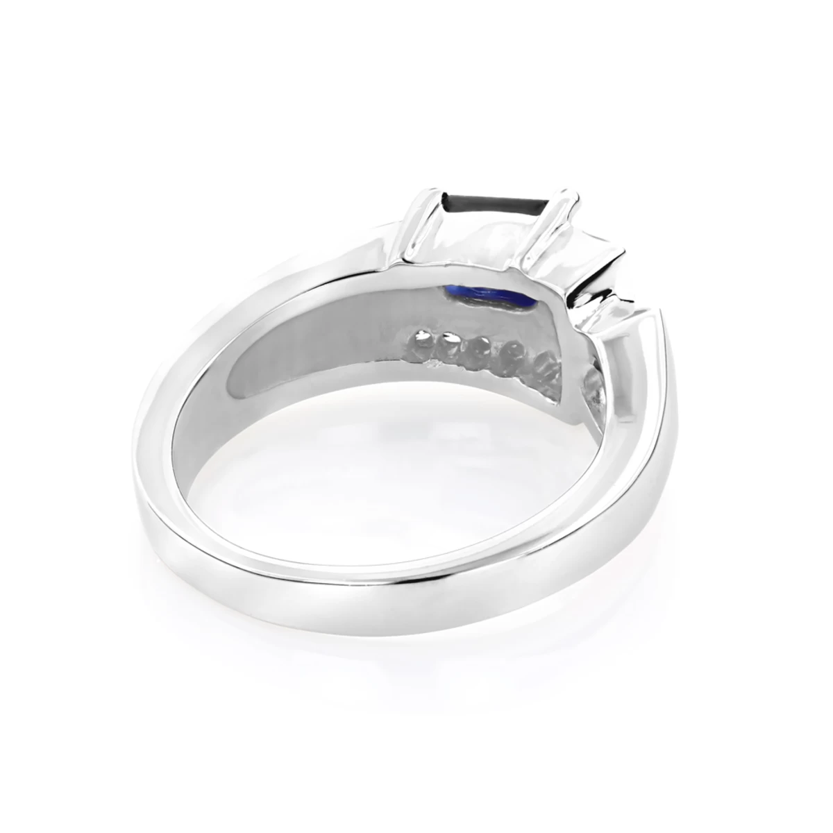 Ladies Diamond And Sapphire Ring 14K White Gold 0.13ctd 0.50cts 6 Ladies Diamond And Sapphire Ring 14K White Gold 0.13ctd 0.50cts - Image 4