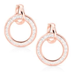 Ladies Diamond Circle Earrings 0.73ct 18K White Gold -Fashion Accessories Shop ladies diamond circle earrings 073ct 18k gold ro