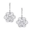 Ladies Diamond Flower Drop Earrings 2.9ct 14K White Gold Unique Design -Fashion Accessories Shop ladies diamond flower drop earrings 29ct 14k gold unique design 1