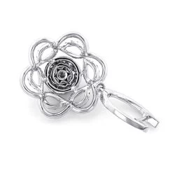 Ladies Diamond Flower Drop Earrings 2.9ct 14K White Gold Unique Design -Fashion Accessories Shop ladies diamond flower drop earrings 29ct 14k gold unique design 2