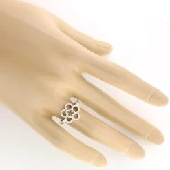 Ladies Diamond Flower Ring 0.34ct 14K White Gold -Fashion Accessories Shop ladies diamond flower ring 034ct 14k gold 3