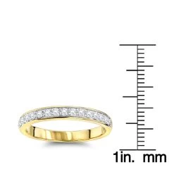 Thin Ladies Diamond Wedding Band 0.3ct 14K Yellow Gold Stackable Ring -Fashion Accessories Shop ladies diamond wedding band 03ct 14k gold rulerye