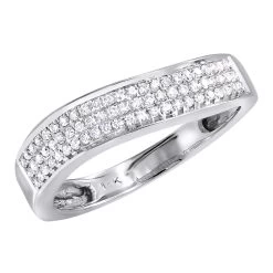 Ladies Pave Diamond Band 0.23ct 14K White Gold