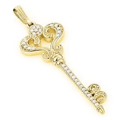 Ladies Pendants 14K White Gold Diamond Key Necklace Pendant 0.70ct -Fashion Accessories Shop ladies pendants 14k gold diamond key necklace 070ct p 7099 ye