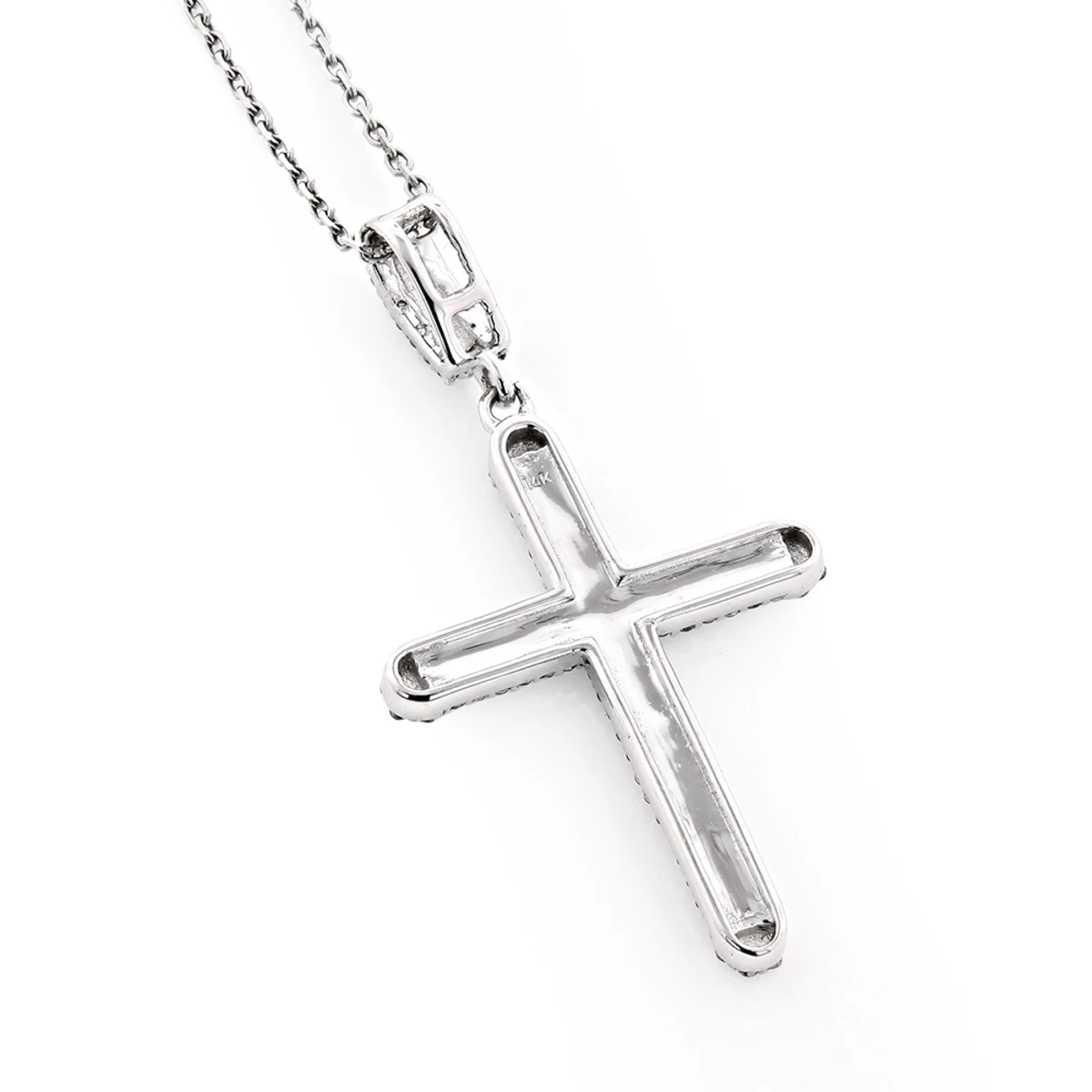 Ladies Small 14K White Gold Diamond Cross Pendant 0.59ct 6 Ladies Small 14K White Gold Diamond Cross Pendant 0.59ct - Image 4