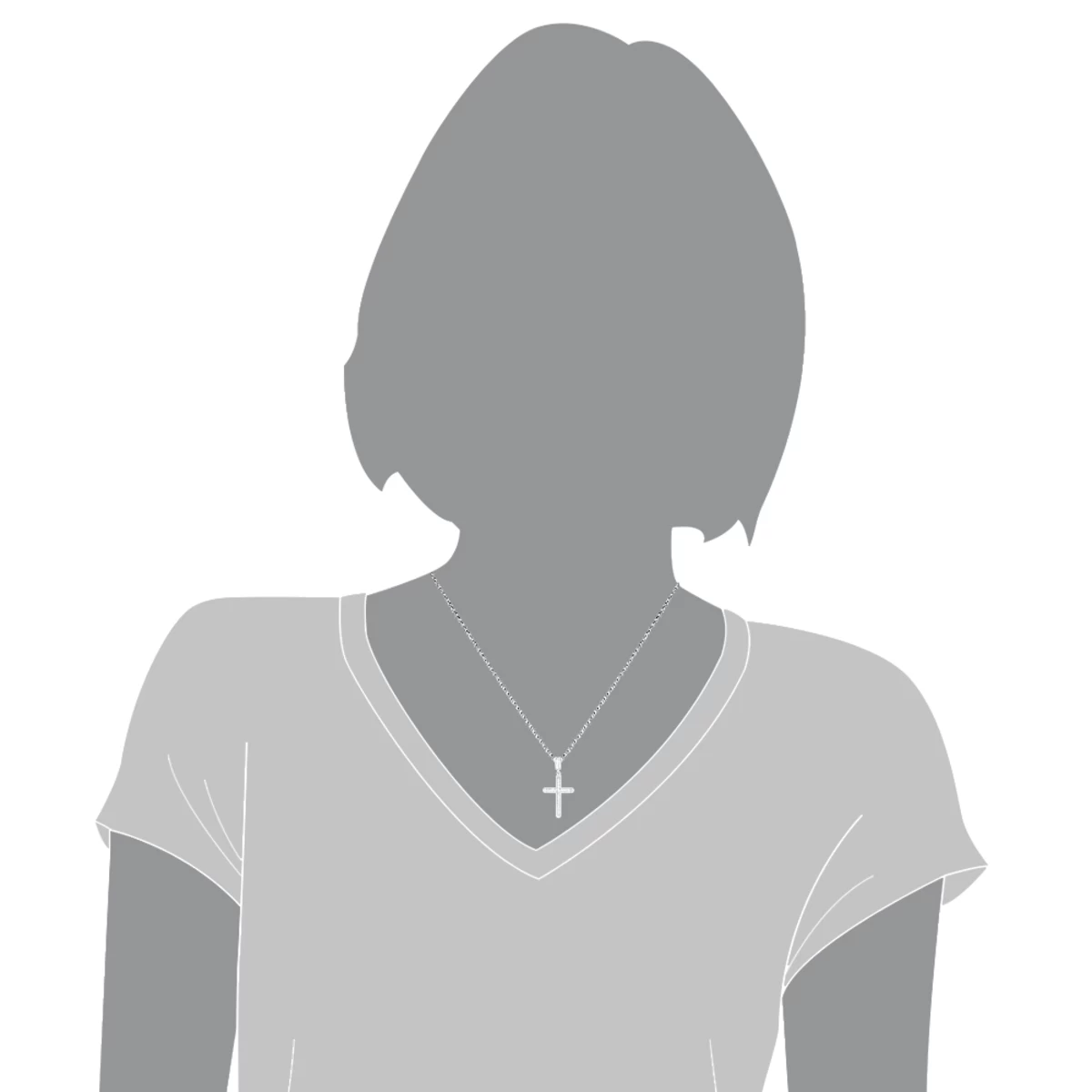 Ladies Small 14K White Gold Diamond Cross Pendant 0.59ct 7 Ladies Small 14K White Gold Diamond Cross Pendant 0.59ct - Image 5