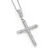 Ladies Small 14K White Gold Diamond Cross Pendant 0.59ct