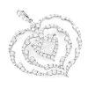 Ladies Unique Diamond Heart Pendant 3ct 14K White Gold