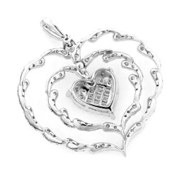 Ladies Unique Diamond Heart Pendant 3ct 14K White Gold -Fashion Accessories Shop ladies unique diamond heart pendant 3ct 14k gold 2 1