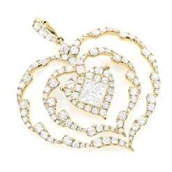 Ladies Unique Diamond Heart Pendant 3ct 14K White Gold -Fashion Accessories Shop ladies unique diamond heart pendant 3ct 14k gold 7