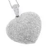 Large 14K White Gold Fully Paved Puffed Diamond Heart Pendant Necklace 2.75ct -Fashion Accessories Shop large 14k fully paved diamond heart necklace 375ct p 22371 wh
