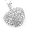 Large 14K White Gold Diamond Heart Pendant For Women 5.35ct -Fashion Accessories Shop large 14k fully paved diamond heart pendant 535ct p 22370 wh