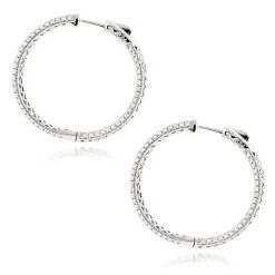 Large 14K White Gold Inside Out Diamond Hoop Earrings 4.6ct -Fashion Accessories Shop large 14k gold inside out diamond hoop earrings 460ct p 6423 backwh