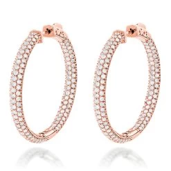 Large 14K White Gold Inside Out Diamond Hoop Earrings 4.6ct -Fashion Accessories Shop large 14k gold inside out diamond hoop earrings 460ct p 6423 ro