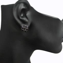Large Black Diamond Cluster Earrings 5.50ct 14K Black Plated Gold -Fashion Accessories Shop large black diamond cluster earrings 550ct 14k p 45559bod