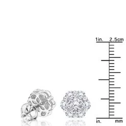 6 Carat Look Large Diamond Cluster Earrings 14K White Gold Studs 2 Carats -Fashion Accessories Shop large diamond cluster earrings 190ct 14k p 45523 rulerwh