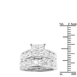 Round And Princess Cut Large Diamond Engagement Ring Set 4ct 14K White Gold 17 Round And Princess Cut Large Diamond Engagement Ring Set 4ct 14K White Gold -Fashion Accessories Shop large diamond engagement ring set 402ct 14k rulerwh
