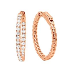 Large Diamond Hoop Earrings Inside Out 2.00ct 14K Yellow Gold -Fashion Accessories Shop large diamond hoop earrings inside out 200ct 14k p 45905 ro