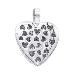 Large Pave Diamond Heart Pendant 10ct 14K White Gold -Fashion Accessories Shop large pave diamond heart pendant 10ct 14k gold backwh