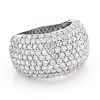 Large Pave Diamond Ring For Women 5 Carat Anniversary Band 14K White Gold