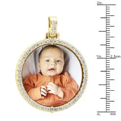 Large Personalized Diamond Circle Photo Pendant 14K Yellow Gold Round Picture Medallion 17 Large Personalized Diamond Circle Photo Pendant 14K Yellow Gold Round Picture Medallion -Fashion Accessories Shop large personalized diamond circle photo pendant 14k gold round picture medallion 000941 ruler yellow