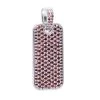 Customizable Red Diamonds Or Rubies Dog Tag Pendant 14K White Gold 2in Large -Fashion Accessories Shop large solid 14k gold red diamonds or rubies dog tag pendant 75ct 000040 r white