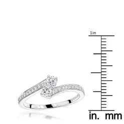 Love And Friendship 14K White Gold 2 Stone Diamond Ladies Ring By Luxurman 0.35ct -Fashion Accessories Shop love and friendship 14k gold 2 stone diamond ladies ring by luxurman 035ct rulerwh
