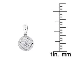 Luccello Designer Diamond Circle Pendant 0.42ct 18K White Gold -Fashion Accessories Shop luccello designer diamond circle pendant 042ct 18k gold rulerwh