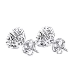 Luxurman 1 1/2ct Diamond Flower Cluster Earrings Studs 14K White Gold 11 Luxurman 1 1/2ct Diamond Flower Cluster Earrings Studs 14K White Gold -Fashion Accessories Shop luxurman 1 12ct diamond flower cluster earrings studs in 14k gold backwh