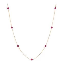 Luxurman 14K Yellow Gold Ladies Chain Necklace With Rubies By The Yard 1.6ct 16in 11 Luxurman 14K Yellow Gold Ladies Chain Necklace With Rubies By The Yard 1.6ct 16in -Fashion Accessories Shop luxurman 14k gold ladies chain necklace with rubies by the yard 16ct 16in ro