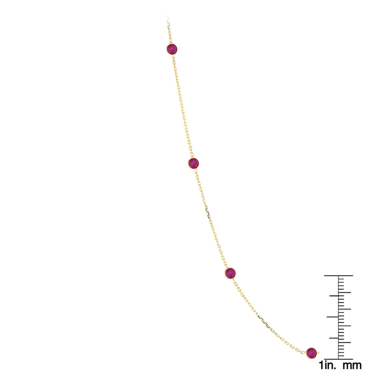 Luxurman 14K Yellow Gold Ladies Chain Necklace With Rubies By The Yard 1.6ct 16in 7 Luxurman 14K Yellow Gold Ladies Chain Necklace With Rubies By The Yard 1.6ct 16in - Image 5