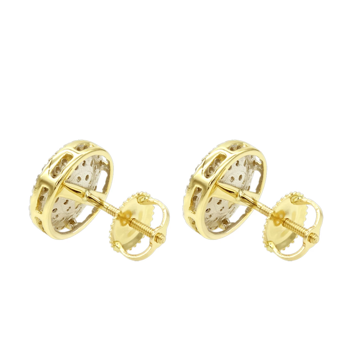 Luxurman 14K Yellow Gold Pave Round Diamond Cluster Earrings Studs 1/2 Carat 6 Luxurman 14K Yellow Gold Pave Round Diamond Cluster Earrings Studs 1/2 Carat - Image 4